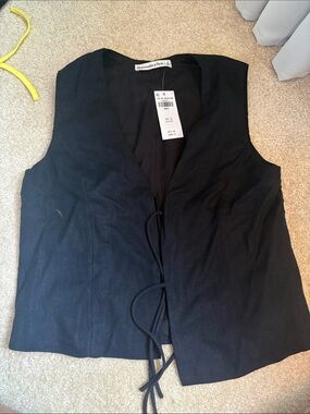 Abercrombie & Fitch Black Tie-Front Vest